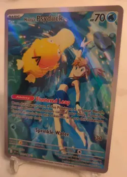 *Custom-made*GoodQuality,Holo,Misty's Psyduck"Display Card" - Image 2