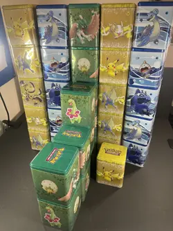 Pokemon Empty Stacking Tins Lot Of 33 (NO PACKS) - Image 1
