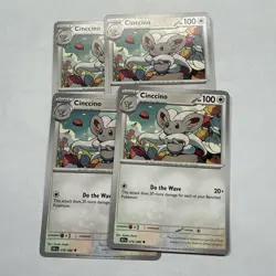 Cinccino x4 (playset) 076/086 Black Bolt (BLK en) Common NM Pokemon - Image 1