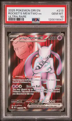 Team Rocket's Mewtwo - Ultra Rare #213 - Destined Rivals- Pokemon Card - PSA 10 - Image 1