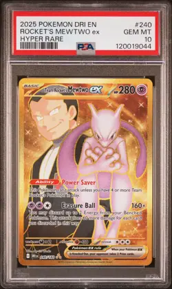 Team Rocket's Mewtwo - Hyper Rare #240 - Destined Rivals- Pokemon Card - PSA 10 - Image 1