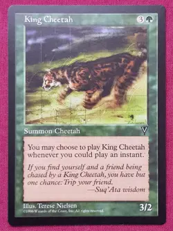 Magic The Gathering VISIONS KING CHEETAH green card MTG - Image 1
