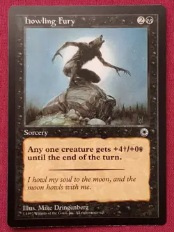 Magic The Gathering PORTAL HOWLING FURY black card MTG - Image 1