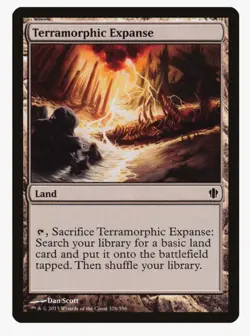 Terramorphic Expanse #328 Commander Magic Card in a Protective Sleeve - Image 1