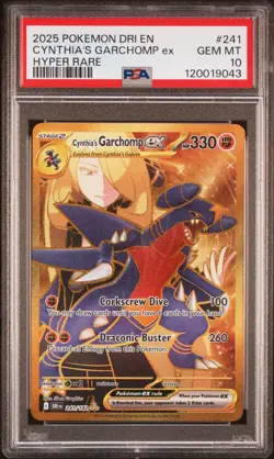 Cynthia's Garchomp EX Hyper Rare #241 - Destined Rivals- Pokemon Card - PSA 10 - Image 1