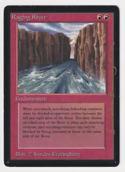 Gold Signed Raging River MP Beta Limited Artist Sandra Everingham 1993 MTG Magic - Image 1