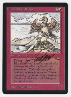 Signed Roc of Kher Ridges LP Beta Limited Artist Andi Rusu 1993 MTG Magic Rare! - Image 1