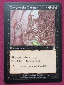 Magic The Gathering URZA'S DESTINY YAWGMOTH'S BARGAIN black card MTG - Image 1