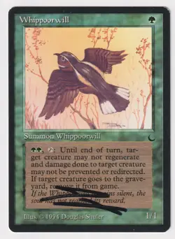 Signed Whippoorwill Proof NM The Dark Artist Douglas Shuler 1994 MTG Magic AP! - Image 1