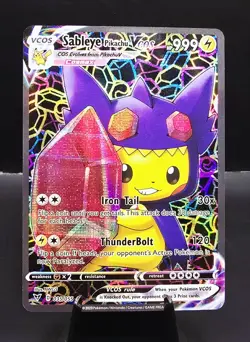 Pokemon Sableye Pikachu Vcos Full Art Custom Holofoil Card - Image 1