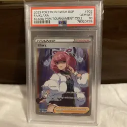 PSA 10 Klara SWSH302 Promo Full Art Trainer Pokemon Card English 2023 - Image 1