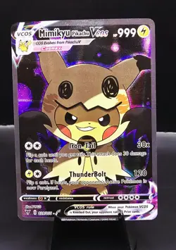 Pokemon Mimikyu Pikachu Vcos Full Art Custom Holofoil Card - Image 1