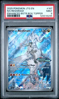 N's Reshiram - #167 - Journey Together - Box Topper - Pokemon Card - PSA 9 - Image 1