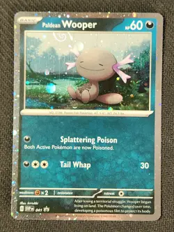HD SWIRL Paldean Wooper SVP 041 Scarlet & Violet Cosmos Holo Pokemon Card - Image 1