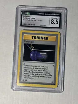 CGC 8.5 Mint Defender 1999 Base Set - 1st Edition 80/102 Uncommon Pokemon Card - Image 1