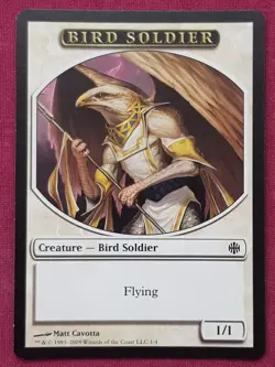 Magic The Gathering SHARDS OF ALARA BIRD SOLDIER token card MTG - Image 1