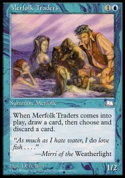 Merfolk Traders - Light Play MTG Weatherlight - Image 1