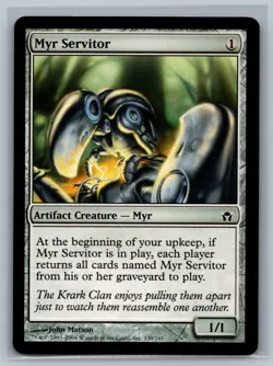 Magic MTG Fifth Dawn 4x Myr Servitor #139/165 TCG CCG Playset - Image 1