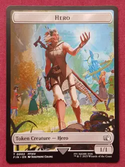 Magic The Gathering FINAL FANTASY HERO 0002 COPY 0001 token card MTG - Image 1