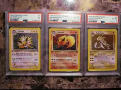 3 Pokemon 1999 Jungle ,Kabutops,Flareon,Jolteon -ALL 1st Ed Holo-PSA 6,6,7 - Image 1