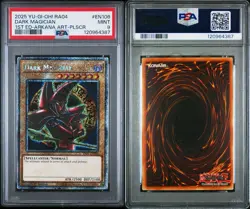 PSA 9 Dark Magician RA04-EN106 Arkana Art Platinum Secret Rare Yugioh 1st Ed - Image 3
