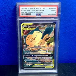 Pokemon Eevee & Snorlax GX Tag Team Tin Promo #SM169 PSA 9 Mint - Image 1