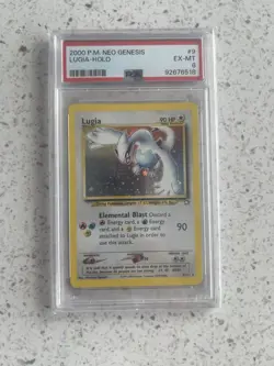 Pokemon TCG Lugia Neo Genesis Holo Card 9/111 2000 PSA 6 - Image 1