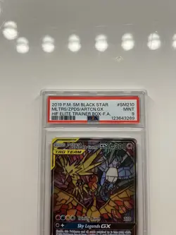 PSA 9 Moltres Zapdos Articuno SM210 Hidden Fates Black Star Promo Pokemon 2019 - Image 2