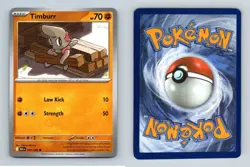 Timburr #047/086 Scarlet & Violet Black Bolt Common Pokemon 2025 TCG Card - Image 1