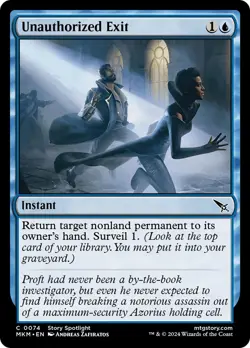 🧙Unauthorised Exit C 0074 Foil MKM Murder at Karlov Manor Mtg - Image 1