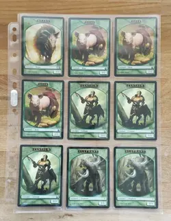 36 x MTG GREEN CREATURE TOKEN CARDS BUNDLE + Clear Pockets - Magic the Gathering - Image 2