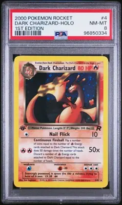 2000 Pokemon Rocket 4 Dark Charizard-Holo 1st Edition PSA 8 Nm-Mt - Image 1
