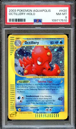 PSA 8 Octillery H20/H32 Aquapolis E Series 2003 Pokemon Card Holo NEAR MINT - Image 1