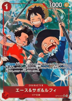 One Piece Card Ace & Sabo & Luffy OP13-007 SR Parallel Japanese DHL OP13 - Image 1