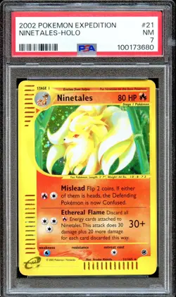 PSA 7 Ninetales 21/165 Expedition E Series 2002 Pokemon Card Holo NEAR MINT - Image 1