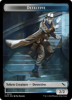 🧙Detective/Skeleton Token 0010/0005 Foil MKM Murder at Karlov Manor MTG - Image 1
