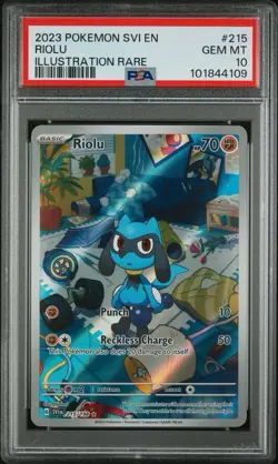 Riolu 215/198 PSA 10 Sv01: Scarlet & Violet Base Set Pokemon Illustration Rare - Image 1