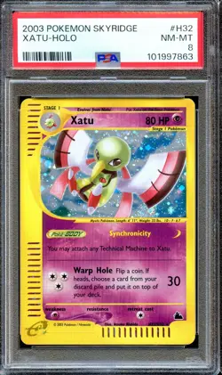 PSA 8 Xatu H32/H32 Skyridge E Series 2003 Pokemon Card Holo NEAR MINT - Image 1