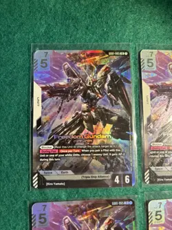 Gundam Card Game Newtype Rising GD01-065 LR Freedom Gundam PLAYSET (x4) - Image 3