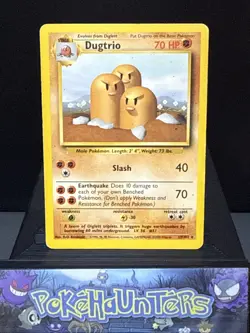 Pokemon Card Dugtrio 19/102 Base Set Non Holo Rare Played 2 - Image 1