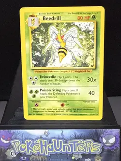 Pokemon Card Beedrill 17/102 Base Set Rare Non Holo WOTC Light Play - Image 1