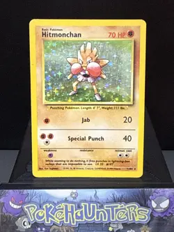 Pokemon Card Hitmonchan 7/102 Holo Rare Base Set 1999 WOTC Played 5 - Image 1