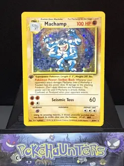 Pokemon Card Machamp 8/102 1st Edition Rare Holo Base Set WOTC Played 5 - Image 1