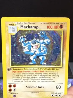 Pokemon Card Machamp 8/102 1st Edition Rare Holo Base Set WOTC Played 5 - Image 2