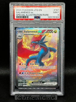 POKEMON JOURNEY TOGETHER SPECIAL ILLUSTRATION RARE #187 SALAMENCE EX PSA 9 - Image 1