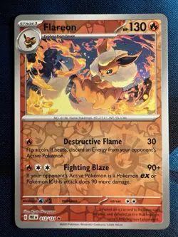 Pokemon TCG Flareon 013/131 Prismatic Evolutions Reverse Holo Card NM Condition - Image 1