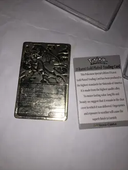 pokemon 23k gold plated trading card charizard - Image 3
