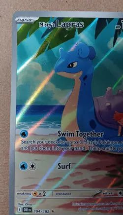 Pokemon TCG Misty's Lapras Holo Card 194/182 Sv10: Destined Rivals. - Image 5