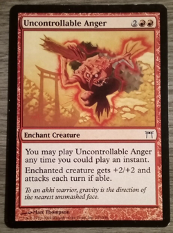 Uncontrollable Anger #195/306 MTG Champions of Kamigawa Vintage Near Mint - Image 1