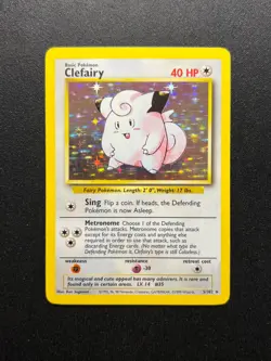 Pokemon Card Clefairy 5/102 Base Set Holo Holo Rare WOTC - Image 1